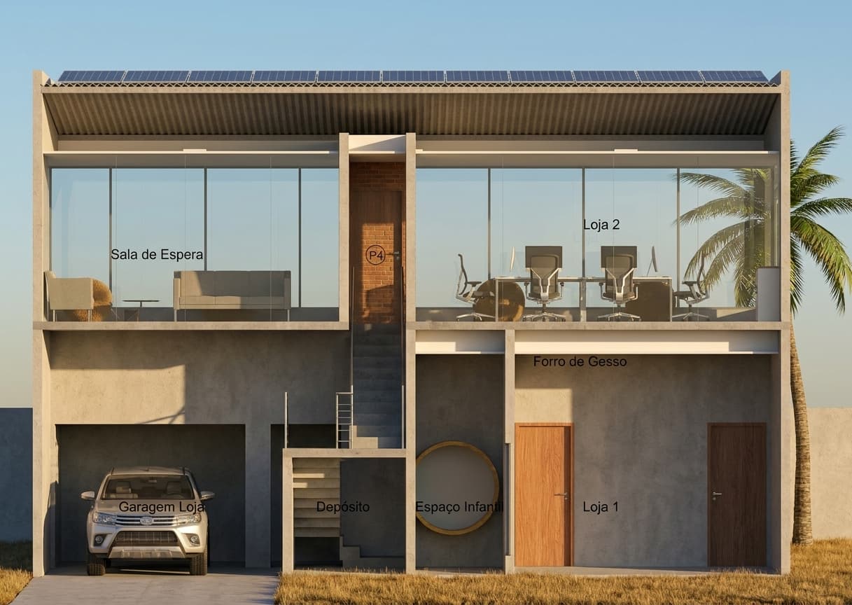 P057 - Casa Sobrado 2 Andares 3 Quartos 1 Suíte com Área Gourmet 226m² - Lote 12x30