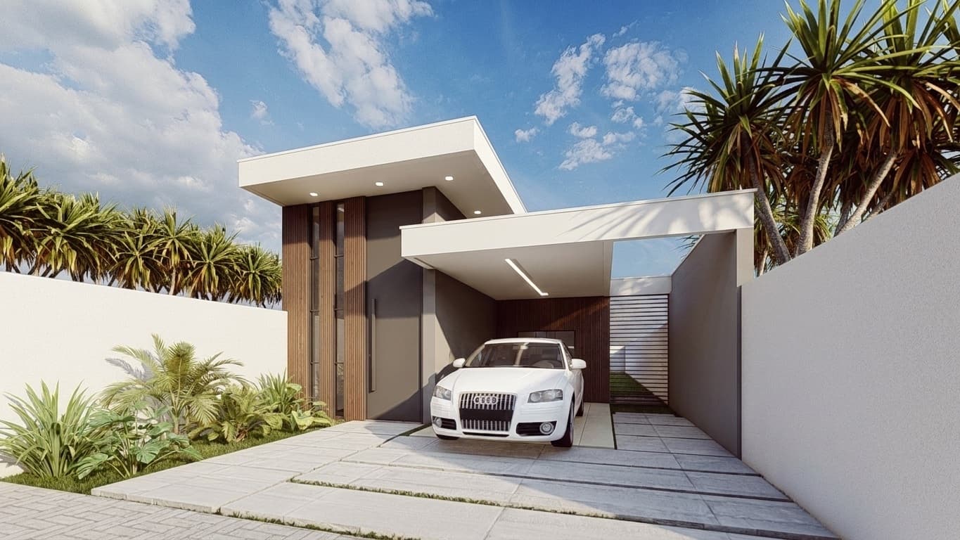 P152 - Projeto Casa Térrea 3 Quartos 1 Suíte 80m² | Lote 7.5x30