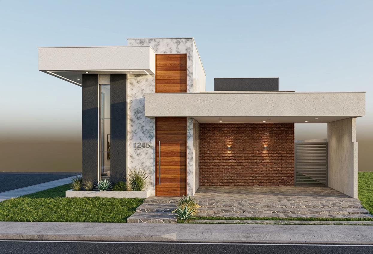 P009 - Projeto Casa Térrea 3 Quartos com Suíte e Varanda – Lote 12x20