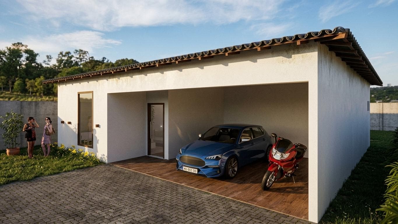 P035 - Projeto Casa Térrea 3 Quartos 1 Suíte com Garagem 2 Carros – 134m² — foto 1