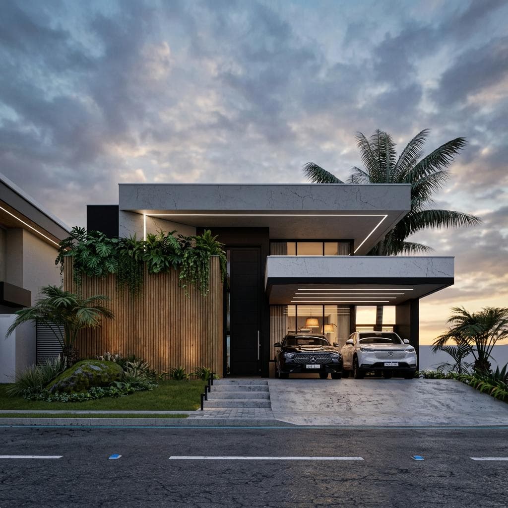 P010 - Projeto Casa Térrea Lote Esquina 3 Suítes com Piscina e Gourmet – 184m²