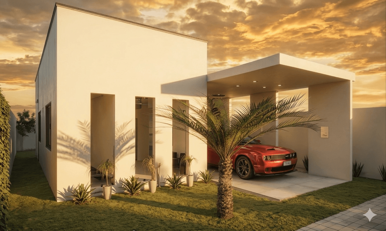 P037 - Projeto Casa Térrea 2 Quartos 1 Suíte com Garagem – 104m²