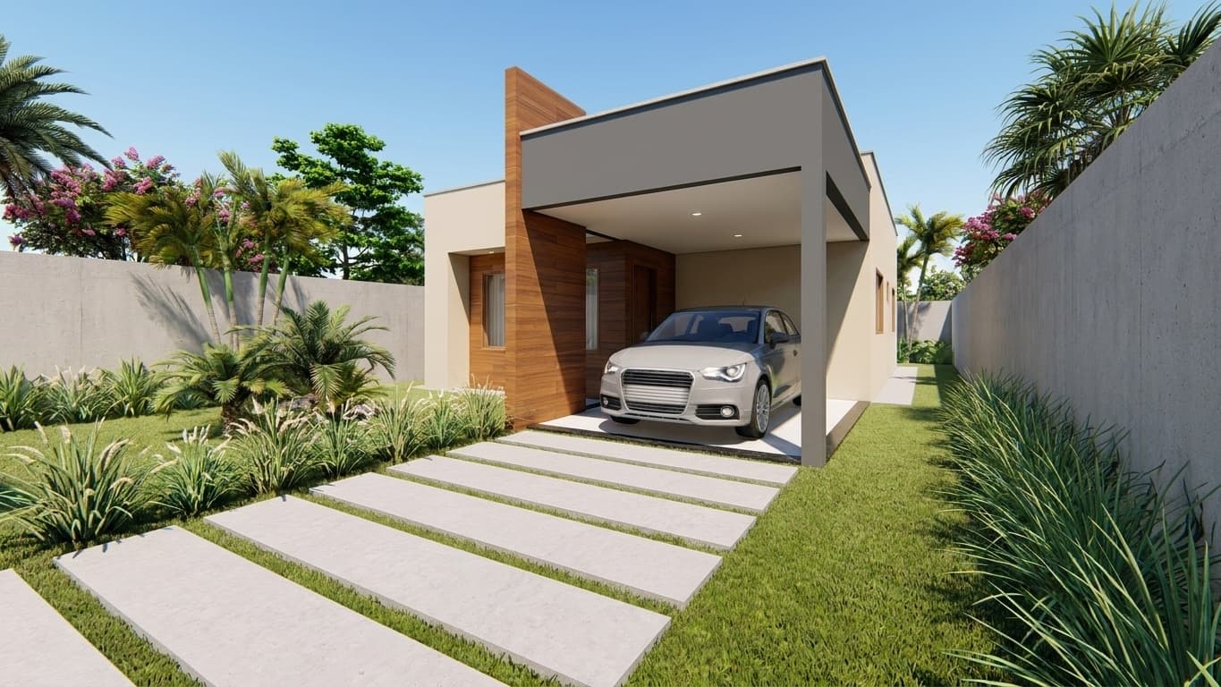 P151 - Projeto Casa Térrea 3 Quartos 1 Suíte 74m² | Lote 10x20