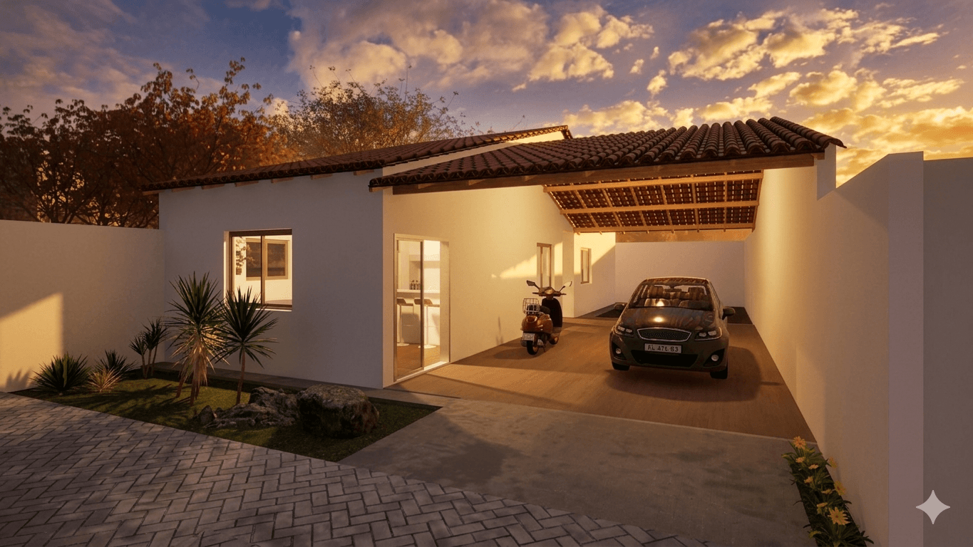 P043 - Projeto Casa Térrea Compacta com Renders 3D – 88m² — foto 1