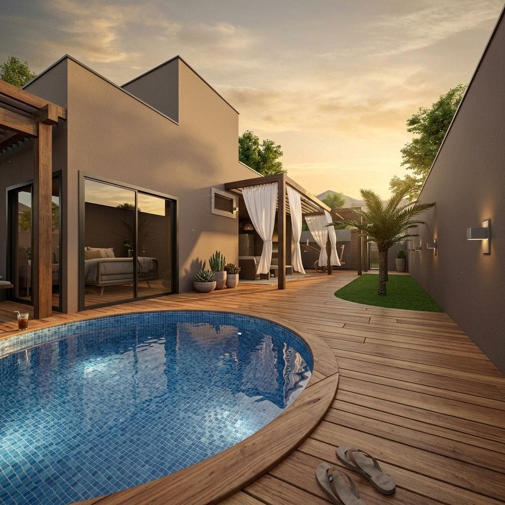 P044 - Projeto Área de Lazer com Garagem e Renders 3D — foto 1