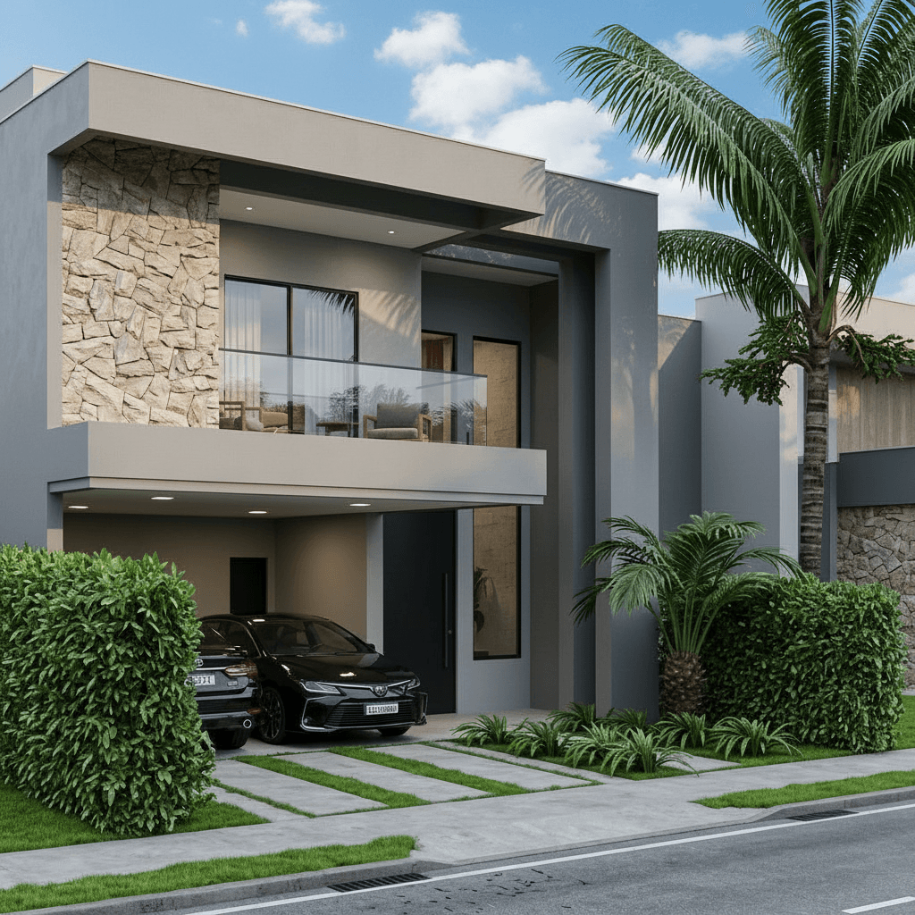 P029 - Projeto Sobrado Dinâmico 3 Suítes com Piscina e Gourmet em Lote 8x20 – 233m²