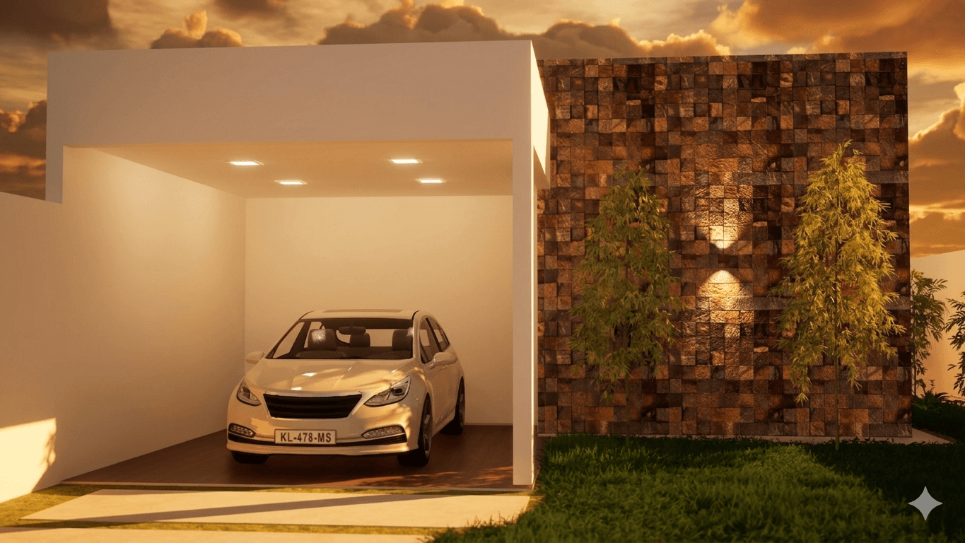 P041 - Projeto Casa Térrea Popular 2 Quartos com Garagem – 71m²
